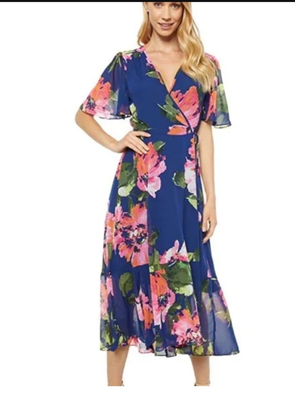 Trina Turk Fragrant Wrap Midi Dress Size 10 NWT